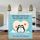 Penguin Valentine'S Day Card - Penguins In Love - Cute Romantic Card For Girlfriend Boyfriend Wife Husband Partner Friend Him Her, 5.7 X 5.7 Inch Anniversary Greeting Cards