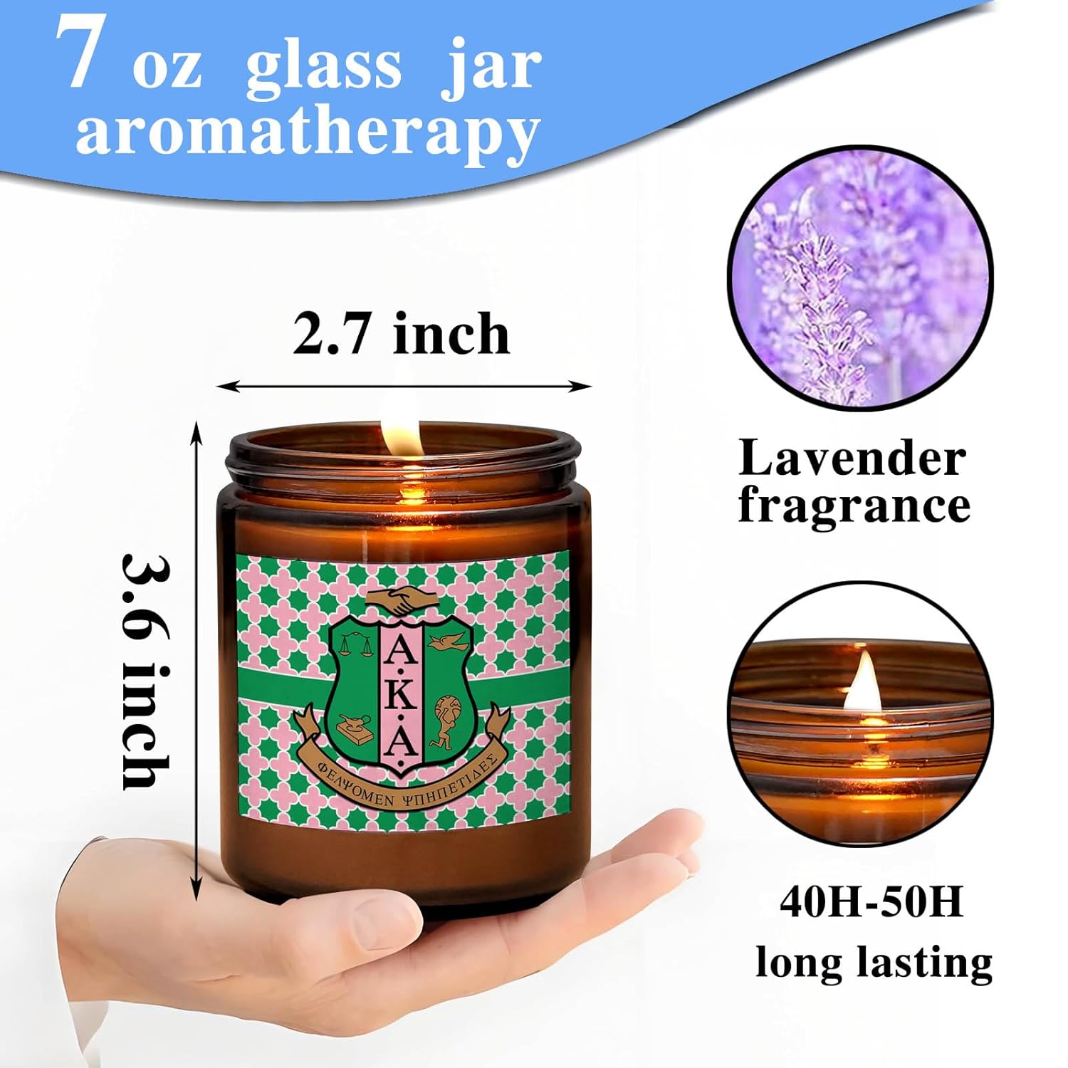 Aka Sorority Gift Sisterhood 7Oz Lavender Scented Candle Sorority Paraphernalia Gift Pink And Green 1908 Home Decor For Women?Candle-Pink A-K-A