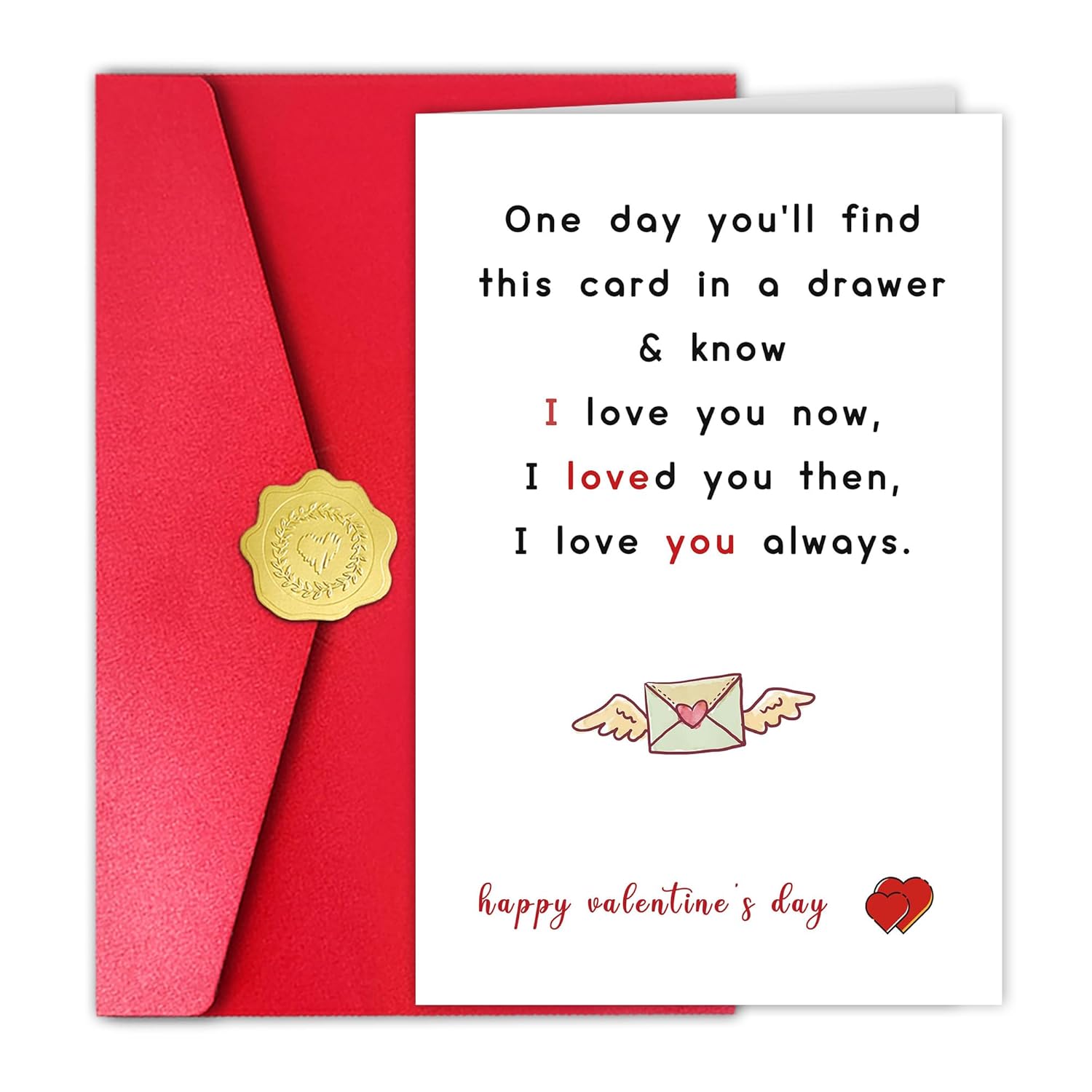 Romantic Valentines Day Card For Husband Boyfriend, Happy Valentine’S Day Card For Wife Girlfriend, One Day You’Ll Find This Card In A Drawer