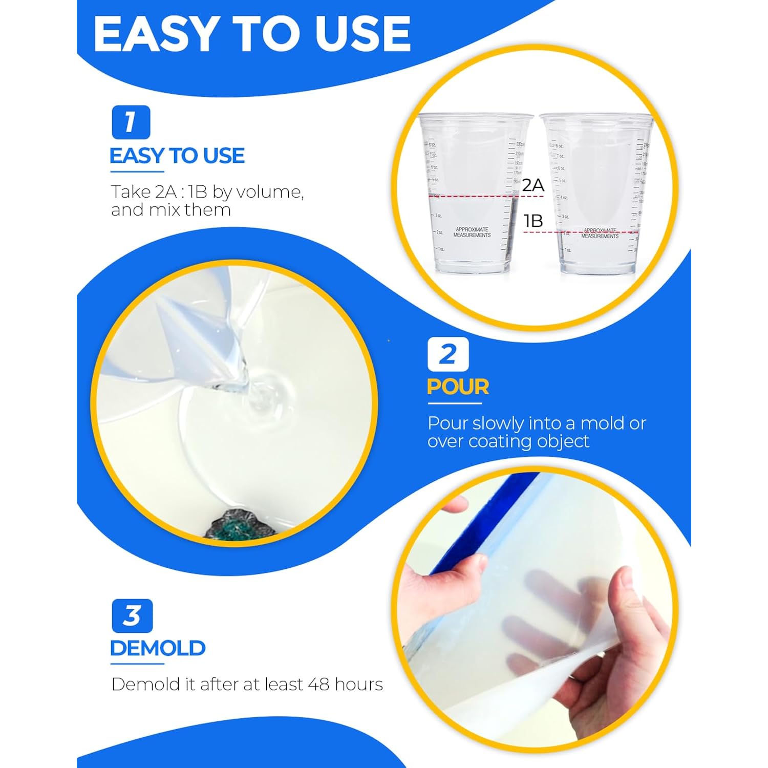 Deep Pour Epoxy Resin 1.5 Gallon Kit, 2:1 Epoxy Resin Deep Pour For 2 To 4'' Pour Molds Craft, Bubble Free & Crystal Clear Resin Casting For River Table Wood Filler Bar Top Preserving Flowers