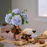 3Pcs Purple Hydrangea Artificial Flowers 25.6" Large Fake Hydrangeas Flowers With Stems Faux Silk Bouquet For Indoor Home Decor Table Wedding Party Floral Outdoor Centerpieces
