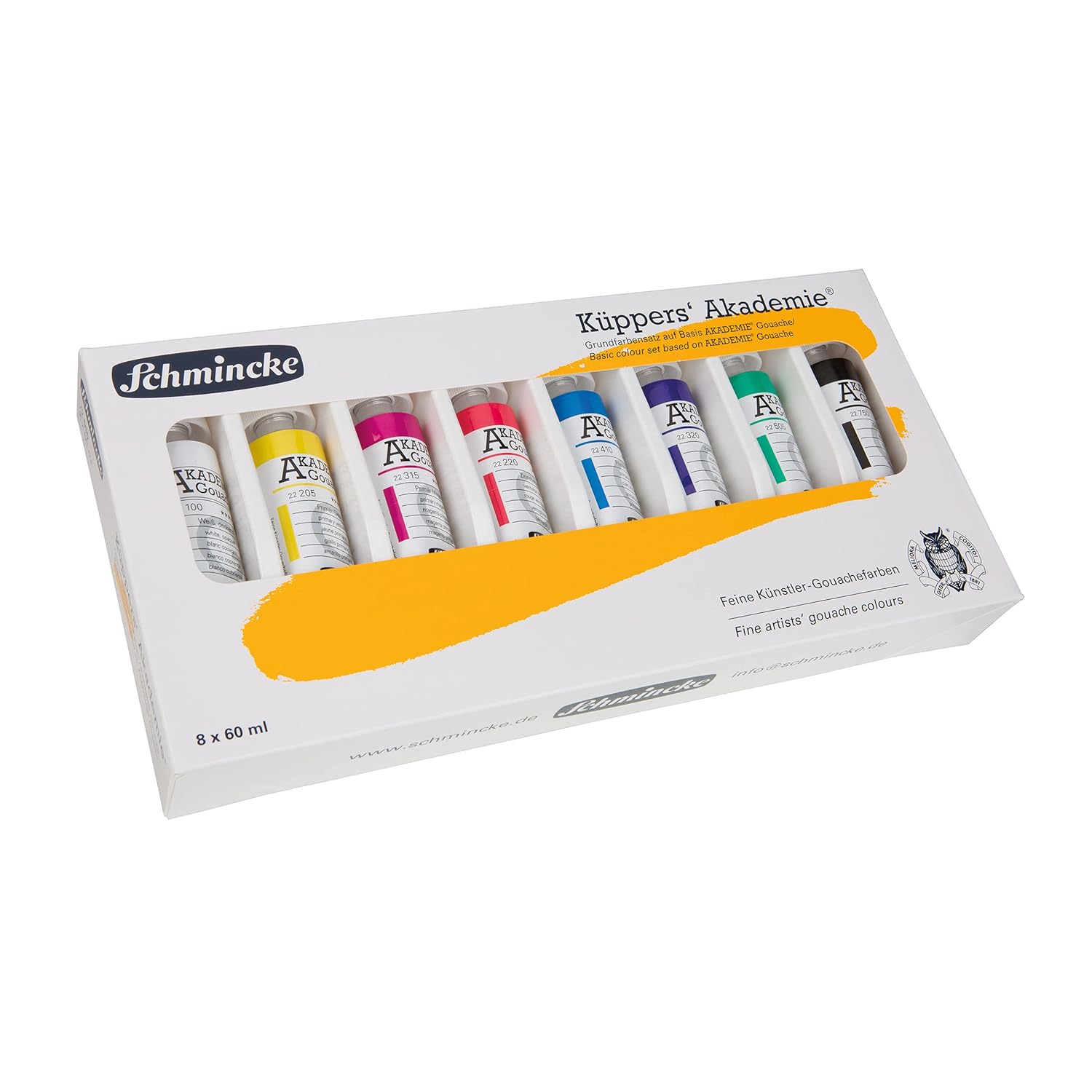 - Küppers Gouache, Basic Color Set, 8 X 2,03 Fl Oz / 60 Ml Tubes, 72 010 097, 8 Colors In Cardboard Box Set, Highly Opaque, Selected Pigments, Color Theory