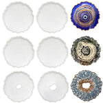 6 Pack Geode Coaster Molds For Resin, Irregular Resin Coaster Silicone Mold, Coaster Epoxy Resin Molds For Making Agate Coasters Set