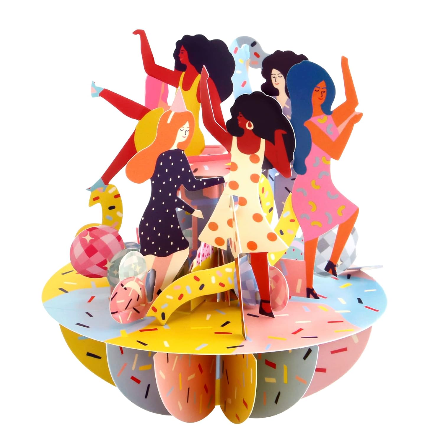 SANTORO Pirouette - 3D Pop Up Birthday Card - Girls Just Wanna Have Fun - Bridesmaid Proposal, Dancing Collectable Card - Birthday Gift, Celebration Card - For Her, For Best Friend, For Mom, For Sister, For Bride