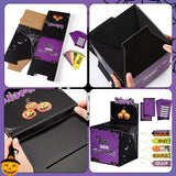 Halloween Costume Contest Ballot Box And 40 Voting Cards, 10 Award Prize Ribbons Fun Decorations, Halloween Party Supplies For Home Indoor Office And Party Games (Purple)
