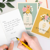 Wildflower Encouraging Greeting Cards / 12 Inspirational Flower Vase Note Cards / 5" X 7" Card With White Envelopes / 6 Unique Floral Motivational Designs/Made In The Usa