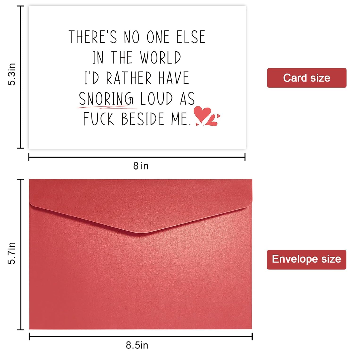 Funny Valentines Day Card For Him Her, Sarcastic Anniversary Card For Husband Wife, Humor Birthday Card For Couple, One Year Anniversary Card Gift, Snoring Loud As F*Ck Beside Me