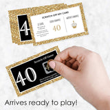 Big Dot of Happiness Adult 40th Birthday - Gold - Birthday Party Game Scratch Off Cards - 22 Count