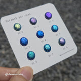 Handmade Watercolor Paints - Oceans 8 Dot Card (9 Colors). Color Shift, Metallic, Shiny, Shimmer