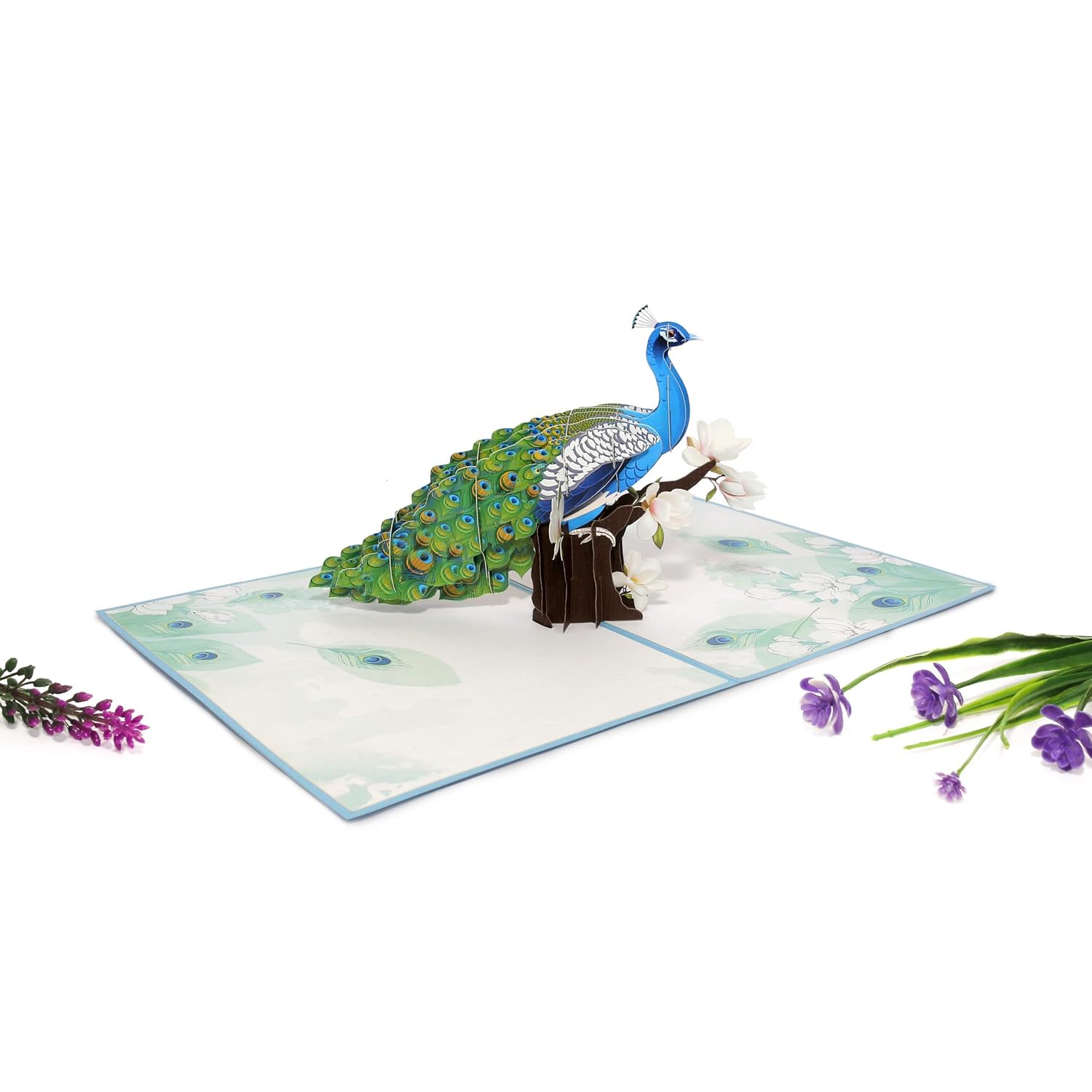 Elegant 3D Peacock Pop-Up Card – Handmade Greeting Card With Floral Perch & Vibrant Feathers – Perfect For Birthdays, Anniversaries, Thank You Notes & Special Occasions, A22