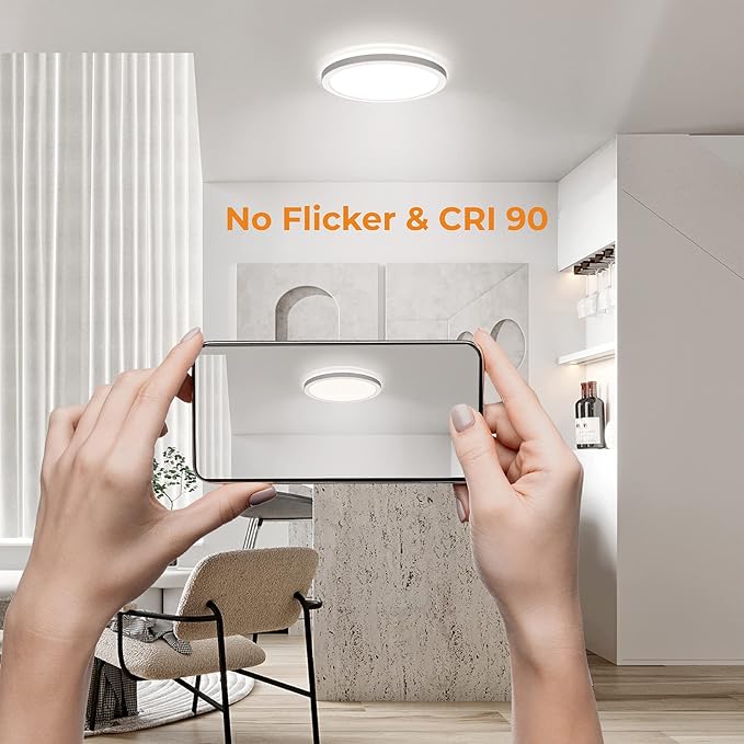 9 Inch LED Flush Mount Ceiling Light 18W 3CCT Ultra Thin White Fixture