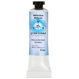 Glow In The Dark Artist Professional Oil Paint Luminescent Phosphorescent Self-Luminous Paint (White Blue, 37 Ml)