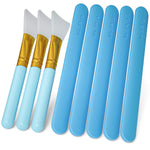 5 Pcs Silicone Stir Sticks, Reusable Silicone Popsicle Sticks With 3Pcs Silicone Brushes For Mixing Resin, Epoxy, Liquid, Paint, Making Glitter Tumblers