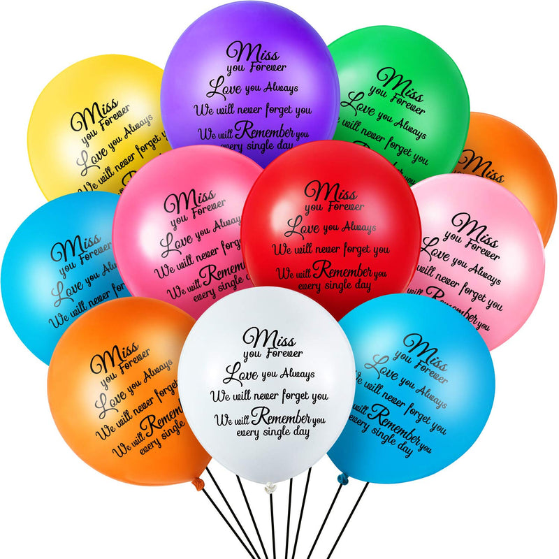 72 Pieces Colorful Memorial Funeral Balloons Remembrance Biodegradable