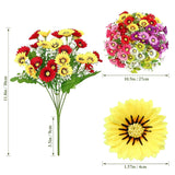 Artificial Flowers For Indoor Outdoors, 4 Bundles Faux Silk Daisy Lower Uv Resistant Fake Plastic Plants For Spring Summer Hanging Planter Table Vase Window Garden Porch Balcony Home Decor