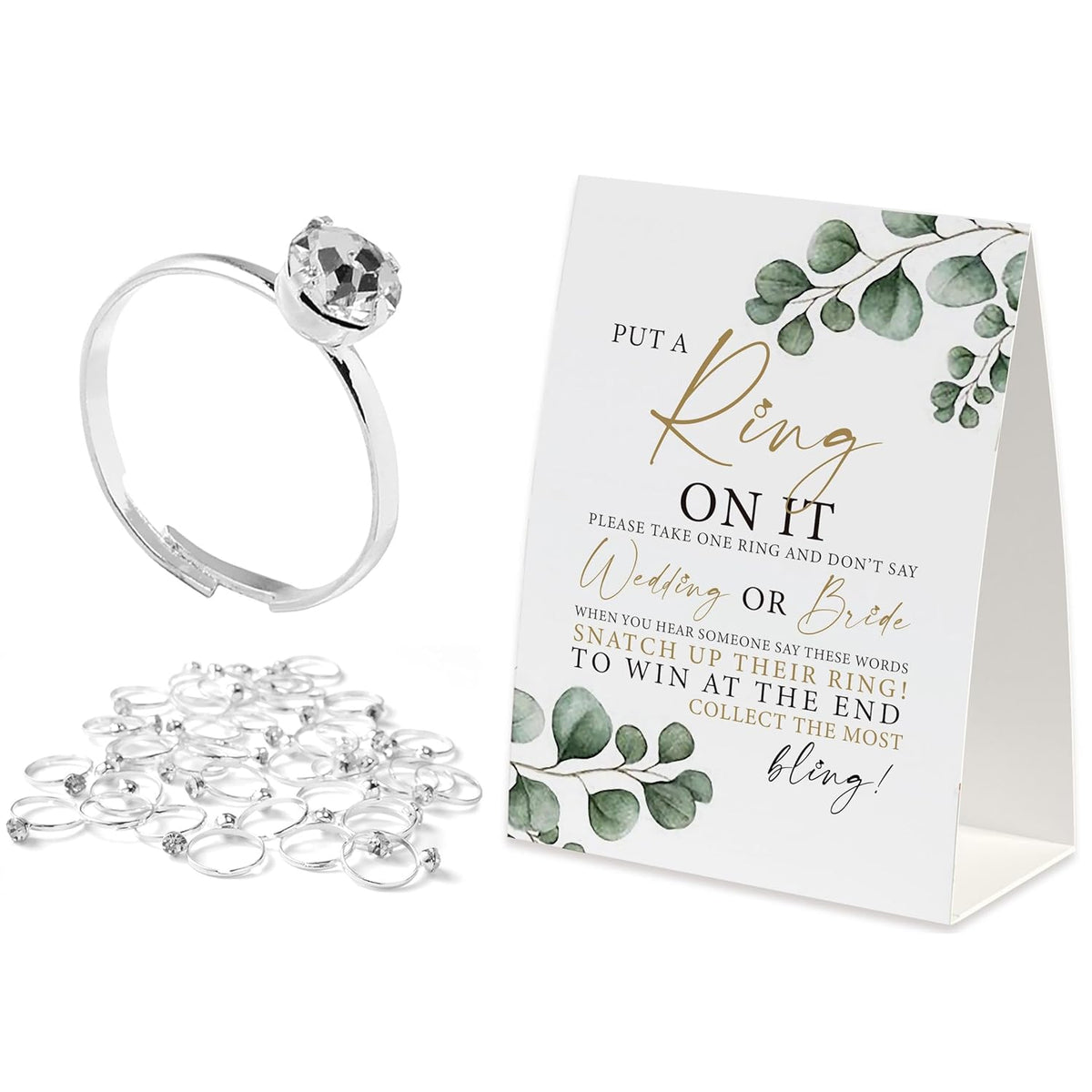 Don'T Say Bridal Games, Put A Ring On It Bridal Shower Games,50 Metal Rings, Bridal Shower Decorations, Bachelorette Party Games, Wedding Shower Supplies-Dsb02