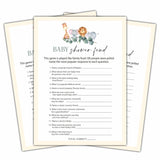 Baby Shower Feud Games Set, Eucalyptus Party Game Card, Safari Jungle Themed Gender Neutral Ideas Activities, Woodland Animals Party Supplies & Decorations -B02