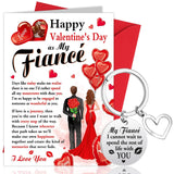 Valentine'S Day Card For Fiance,Valentine'S Day Gift For Fiance,Fiance Valentines Gift Cards,Valentine'S Keyring Fiance,I Love You Card For Fiance Boyfriend Him,Happy Heart Day Card For Fiance