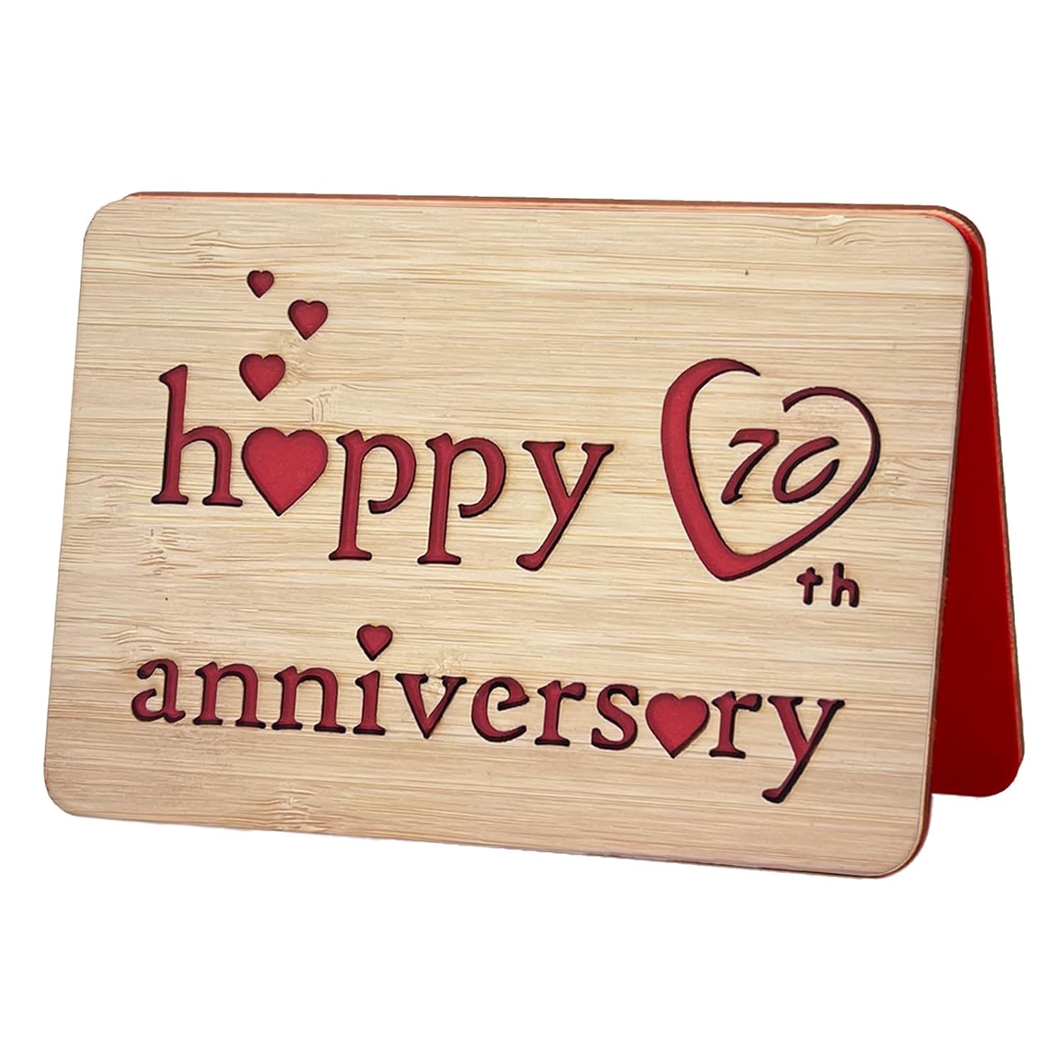 Wooden 70Th Anniversary Card,Handmade Wedding Anniversary Greeting Cards,70Th Anniversary Card For Her,Him,Husband,Wife