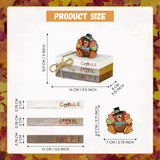 Smile Thanksgiving Wooden Decor Indoor, Turkey Decor Gobble Thankful Faux Books Bundle, Thanksgiving Table Tiered Tray Kitchen Decorations