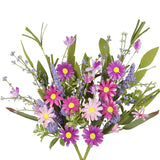 2 Pcs Artificial Flowers Daisy Fake Wildflowers Bouquet Purple Faux Wildflower Lavender Summer Flowers Artificial For Decoration Spring Silk Floral Arrangement Wedding Party Table Centerpieces