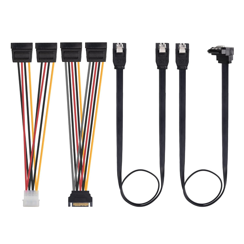 Cable Matters SATA III Data Cable and SATA Power Cable Kit with Straight and 9