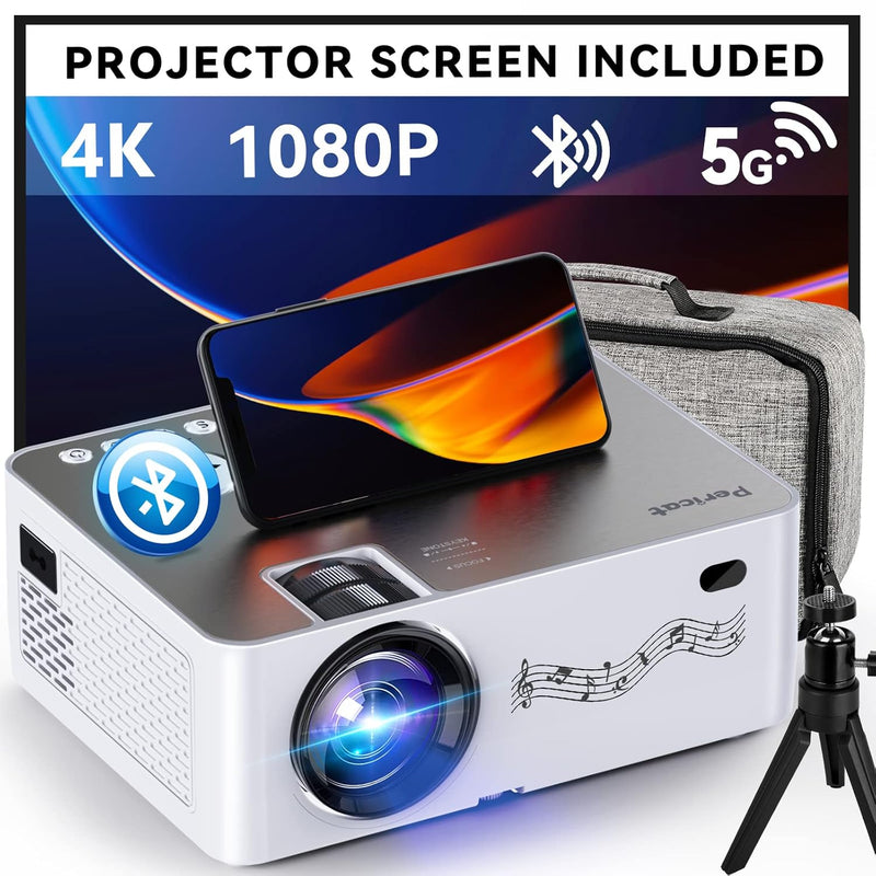 Projector With Wifi And Bluetooth, 5G Wifi, Native 1080P/16000L Video Projecto