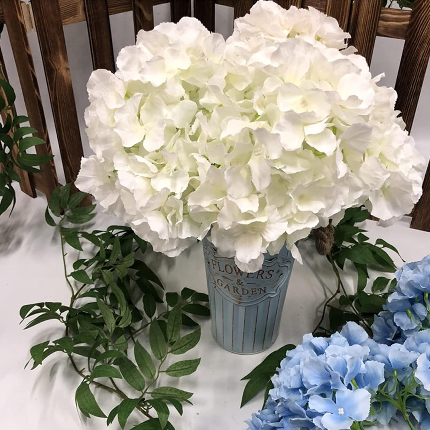 30 Pcs 8 Inch Big Silk Hydrangea Heads Artificial Flowers Heads With Stems Fake Hydrangea Flowers For Décor
