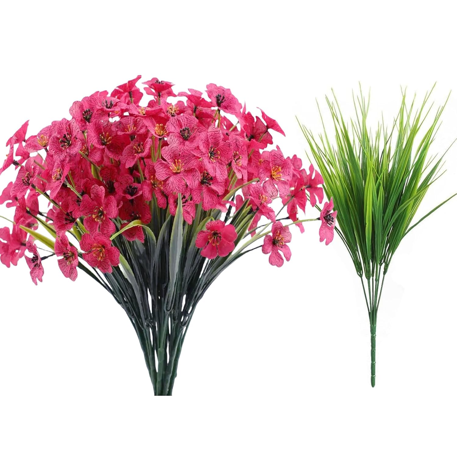 16Pcs Outdoor Artificial Flowers Uv Resistant Fake Flowers Bulk Artificial Flowers For Decoration Faux Silk Flowers For Garden Porch Window Box Hanging Planter Decorating