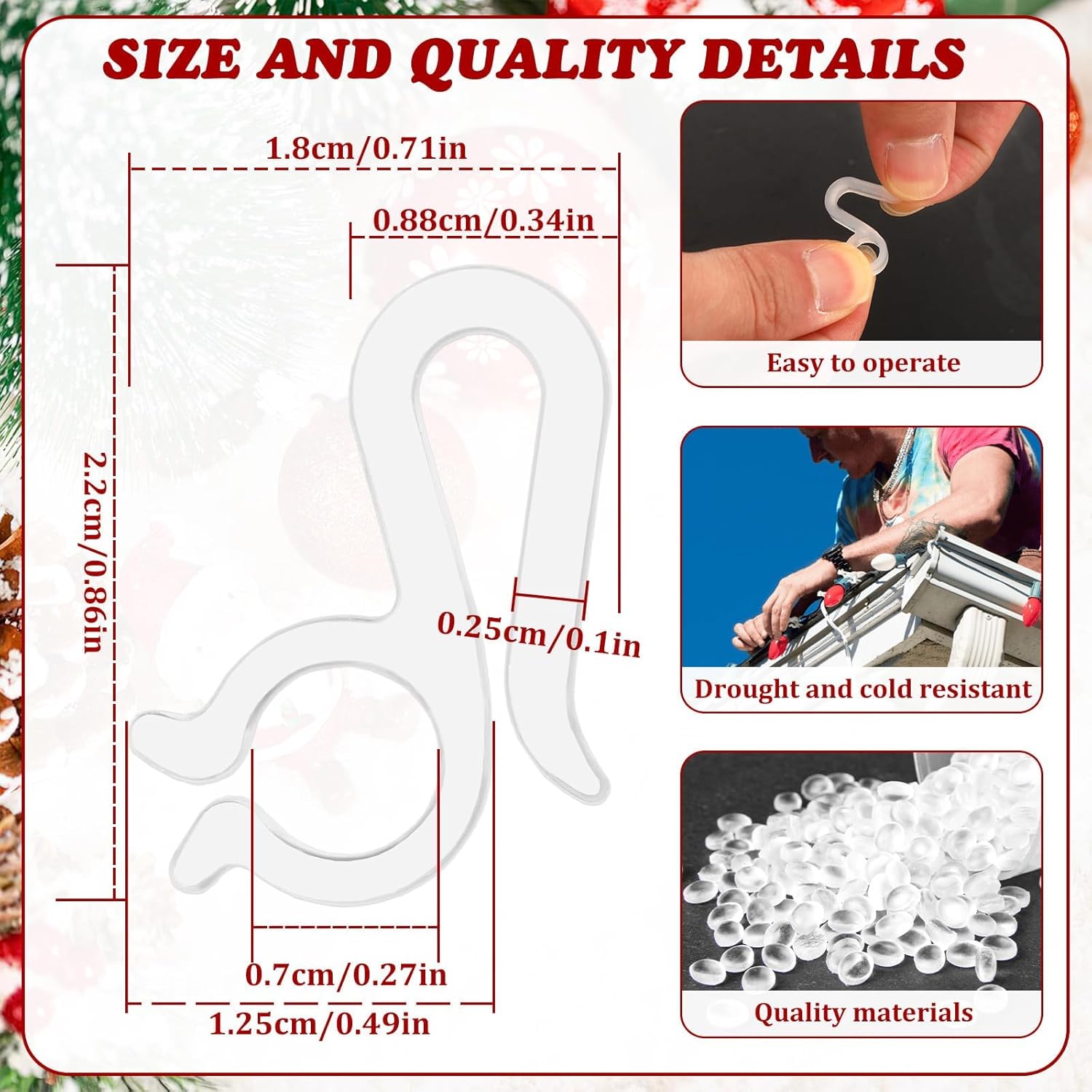 Holiday Light Clips,150 Pcs Holiday Light Clips Outdoor Lights Hooks For Christmas Party Light Strings Outdoor Hang Gutter Hooks Halloween Decoration?C?