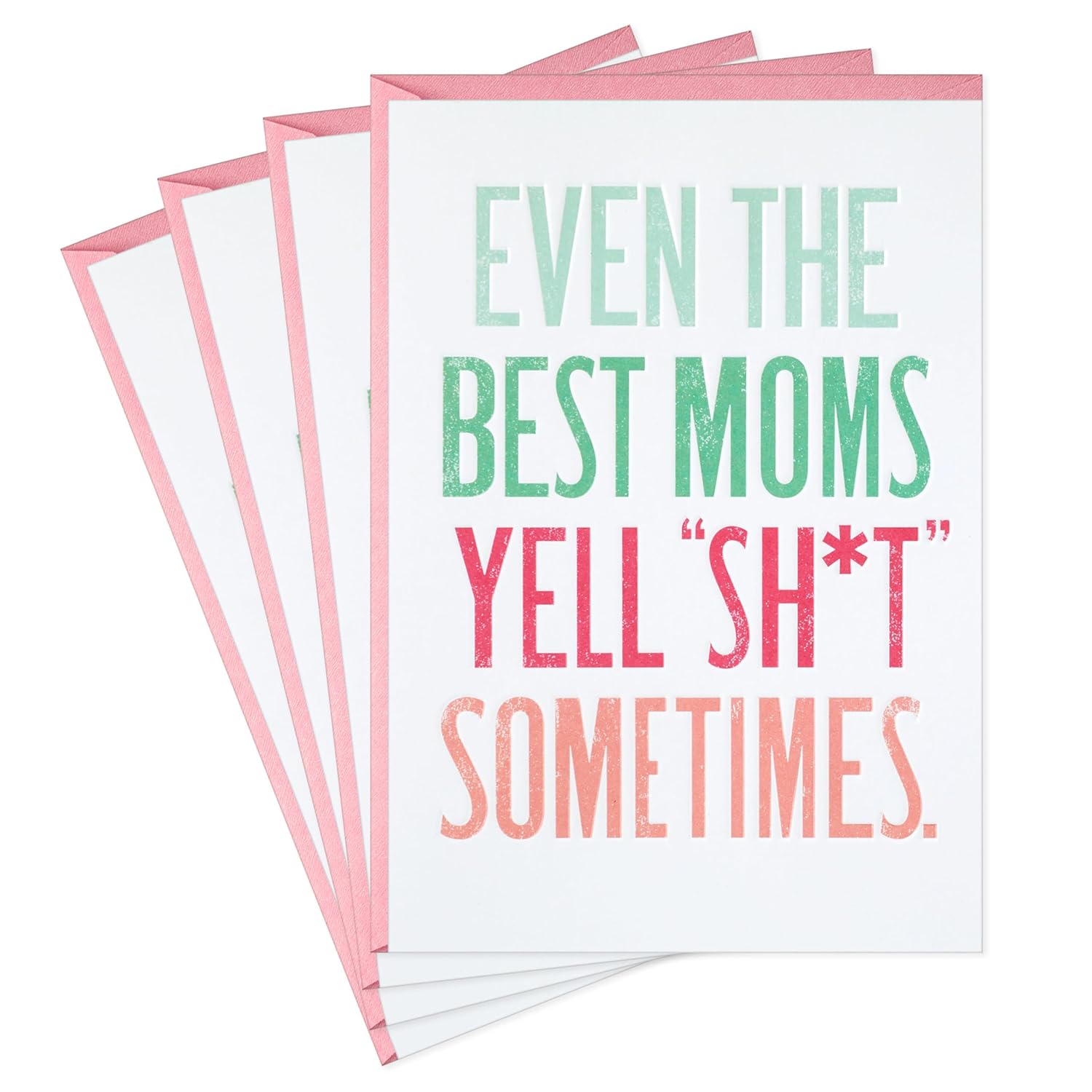 Hallmark Shoebox Funny Mothers Day Cards (The Best Moms Yell Sh*t Sometimes) Pack of 4