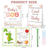 First Abc Book Shower Activity Keepsake Game, A To Z Animal Coloring Cards And 24 Watercolor Pen Interactive Shower Activities For Guests, Keepsake Alternative To Guest Book (Boho)