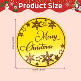 10 Pieces Merry Christmas Acrylic Cupcake Toppers Snowflake Shapes Round Mirror Engraved Cake Topper Cupcake Decorations For Christmas Party (Gold)