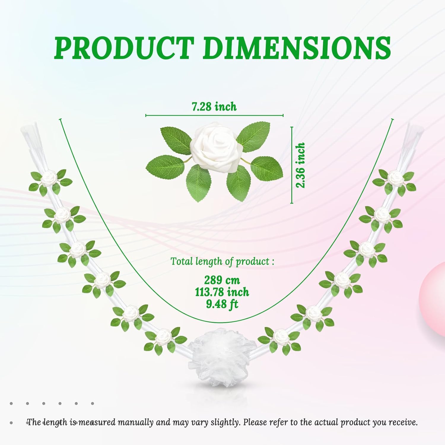 Wedding Car Decorations – Artificial Flower Ball Bouquet & White Yarn Balls Tulle Ribbon Set, Artificial Flowers With Suction Cups, Just Married Decor Cars Bow For Bridal Shower Ceremony