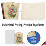 - 10 Boxed Note Cards With Flowers - Blank Assorted Floral Notecards Bulk (4 X 5.12 Inch) - Romance And Roses M2379Ocb