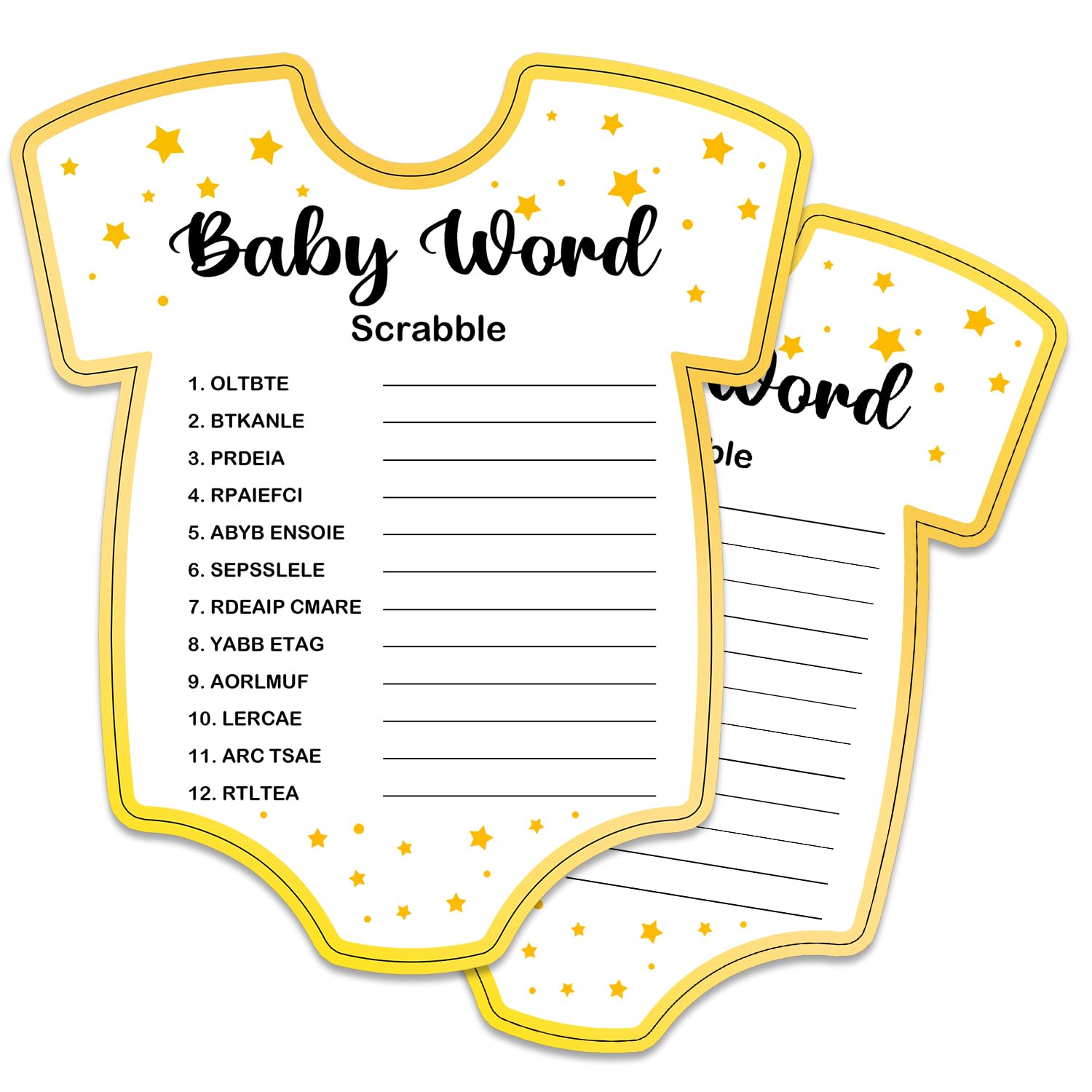 Baby Shower Games, Baby Word Scrabble Game Cards, Fun Baby Shower Party Games Supplies & Activities, Gender Reveal Games For Guests, Baby Shower Ideas, Set Of 30 Cards