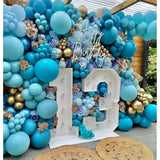 102Pcs Teal Blue Balloon Kit 18in 12in 10in 5in Party Decoration Set