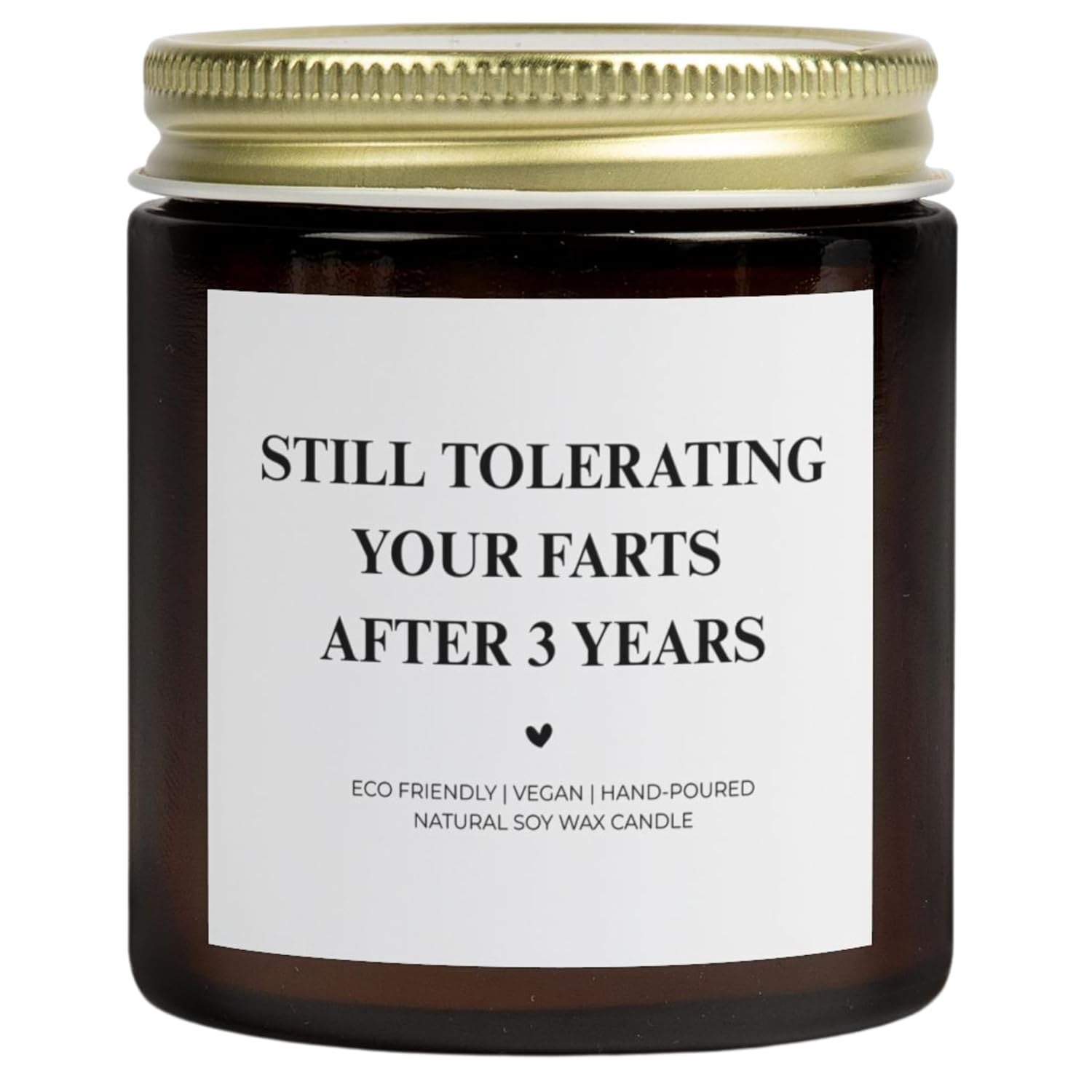 -Funny Anniversary Vanilla Scented 9Oz Soy Candle, Funny Couples Gift, Husband Wife Anniversary Present, Hand-Poured Vegan Candle For Him Or Her, Relationship Humor Gift (3 Years)