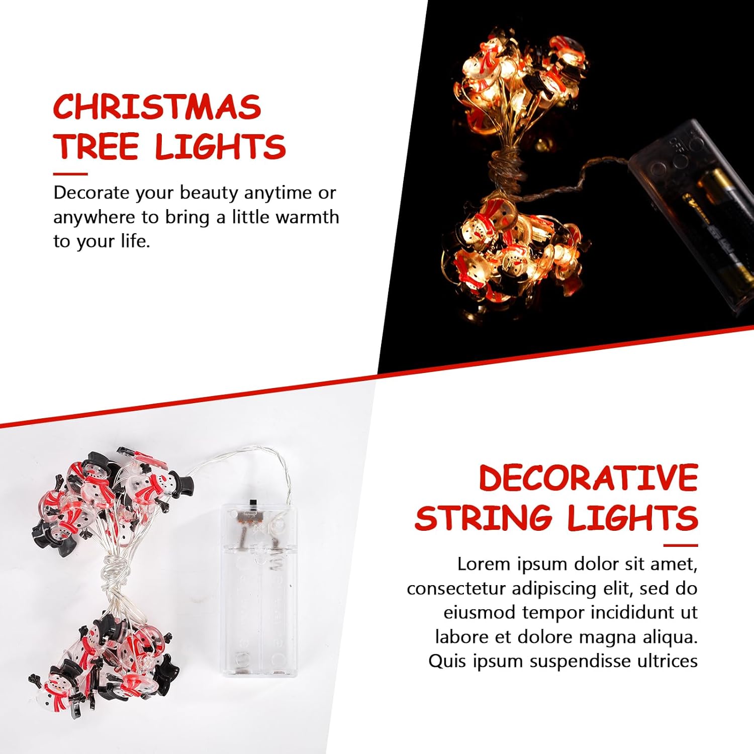 String Lights Christmas Led Lights Cute Snowman Design Decorations Cozy Decor 6.56Ft 20Led For Christmas Tree Winter Par