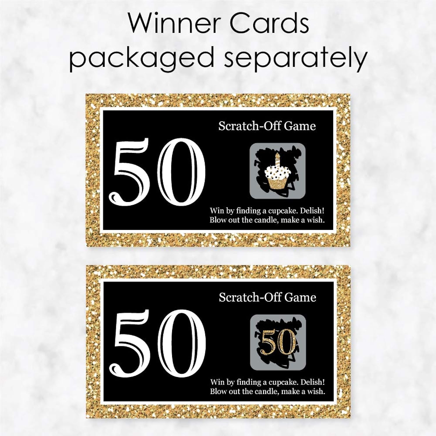 Big Dot of Happiness Adult 50th Birthday - Gold - Birthday Party Game Scratch Off Cards - 22 Count