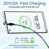 60W USB C to USB C Cable 3.3FT Right Angle Fast Charging Cord for iPhone Samsung MacBook