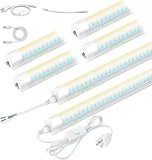 6 Pack Dimmable 4FT LED Shop Lights 30W 4500LM Tunable 3000K 6500K Linkable T8 Fixtures
