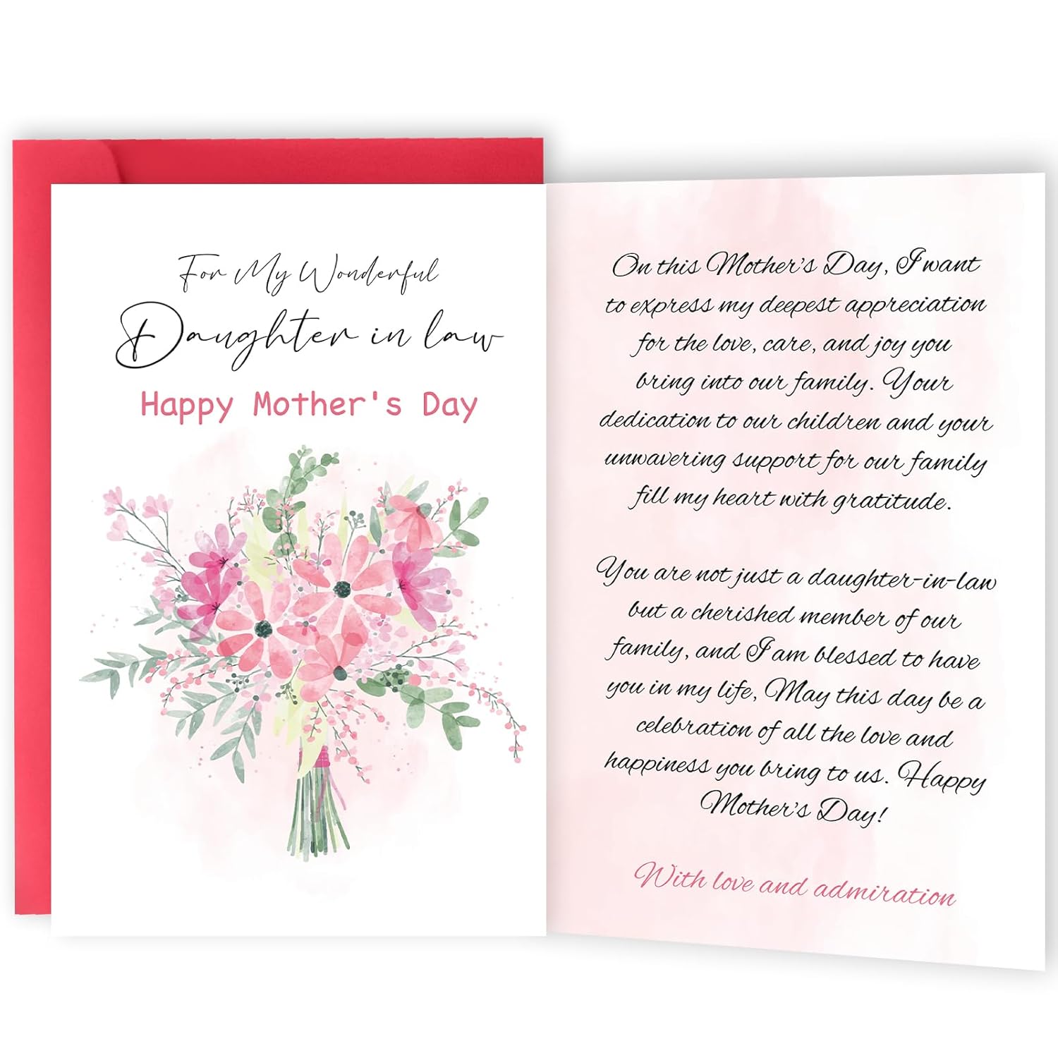 Best Mothers Day Gift For Daughter In Law, Happy Daughter In Law Mothers Day Card From Mom Dad