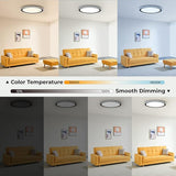 13 Inch LED Ceiling Light with Remote Color Changing Black Flush Mount Fixture