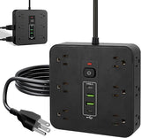 16 in 1 Power Strip Surge Protector 12 AC Outlets 2 USB C 2 USB A