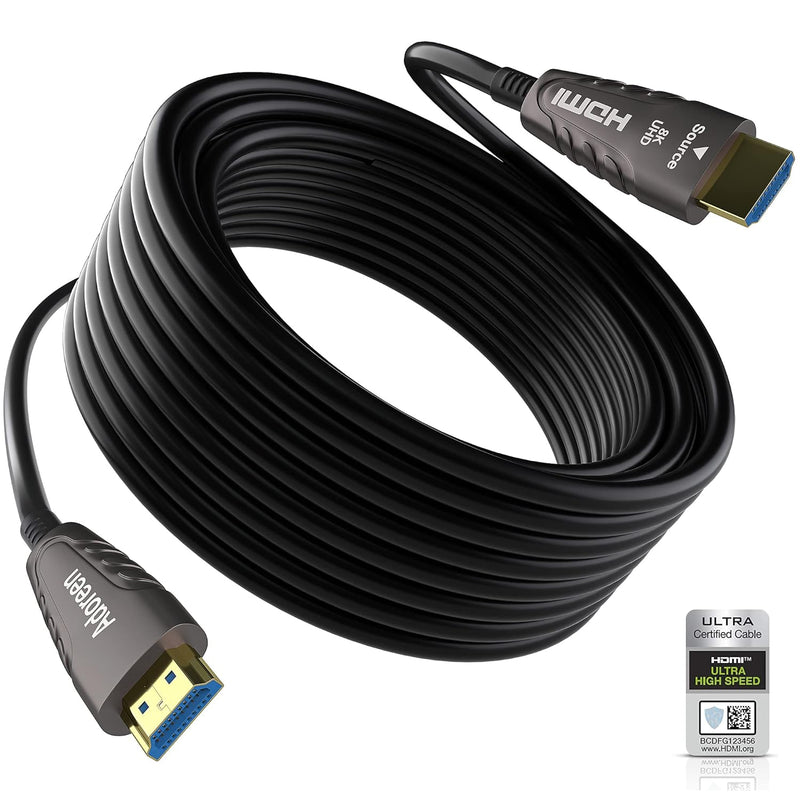 8K Fiber Optic Hdmi 2.1 Cable 35 Feet-10 Meter(Certified) Active Optical Hdmi