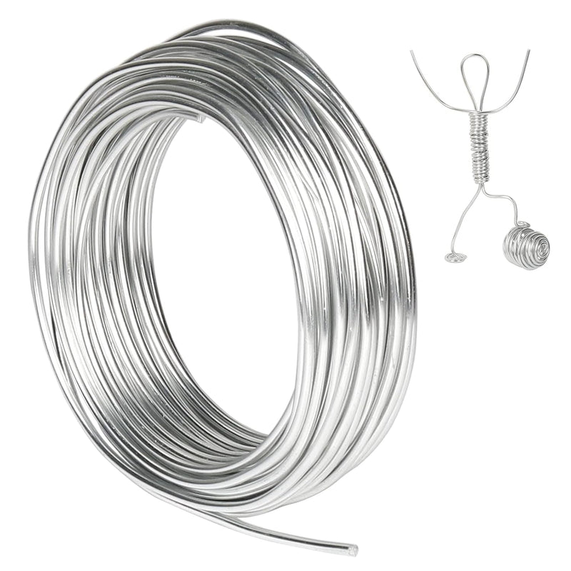 9 Gauge Aluminum Wire, 50 Feet 3Mm Bendable Armature Wire, Metal Craft Wire Fo