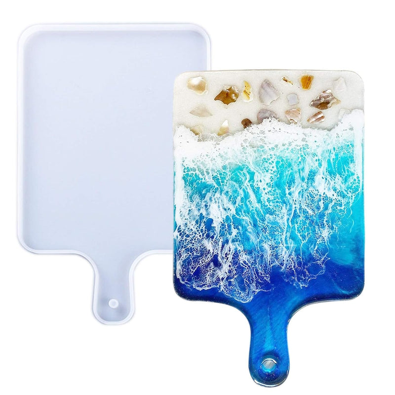 Resin Silicone Tray Molds, Epoxy Casting Mold For Diy Large Rectangle Serving Cutting Board With Handle, Kitchen Essential For Home Decoration And Crafting