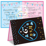 Gender Reveal Games For Guests Gender Reveal Boy Or Girl Decorations Guests Write Blessing For Baby And Sign On The Prediction Guestbook Cards Baby Q Ideas Games Party Supplies