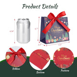 24 Pack Christmas Mini Gift Bags,5.5X 2.5X4.7 Inch Small Xmas Goodie Bags With Ribbon For Kids, Holiday Party Favors Boxes For Candy, Cookies, Jewelry, Christmas Tree Decoration